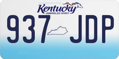 KY license plate 937JDP