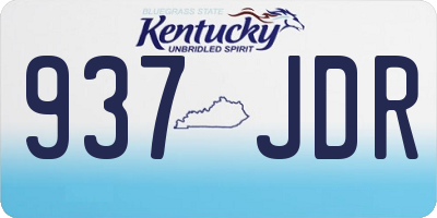 KY license plate 937JDR