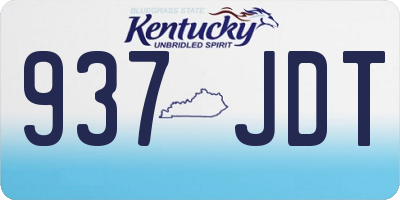 KY license plate 937JDT