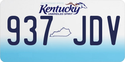 KY license plate 937JDV