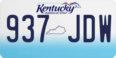 KY license plate 937JDW