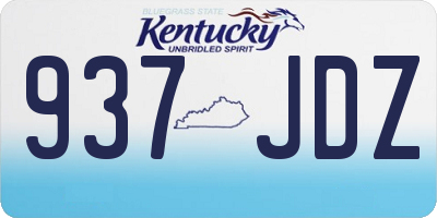 KY license plate 937JDZ