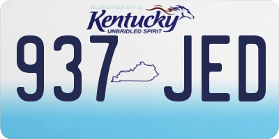 KY license plate 937JED