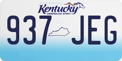 KY license plate 937JEG