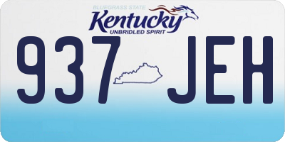 KY license plate 937JEH