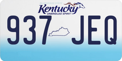 KY license plate 937JEQ