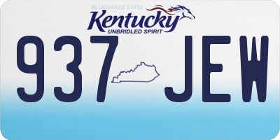 KY license plate 937JEW
