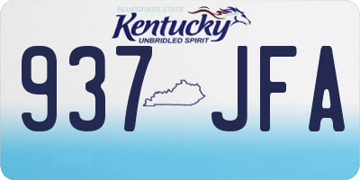KY license plate 937JFA