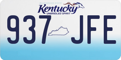 KY license plate 937JFE