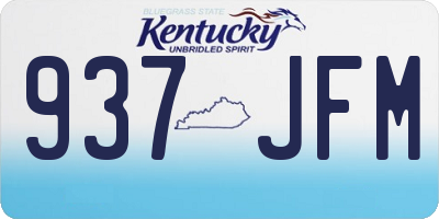 KY license plate 937JFM