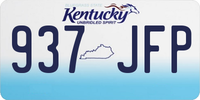 KY license plate 937JFP