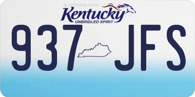 KY license plate 937JFS