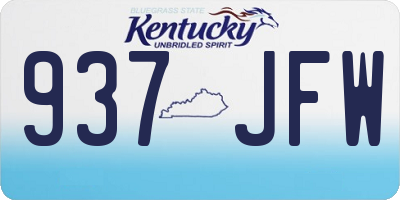 KY license plate 937JFW