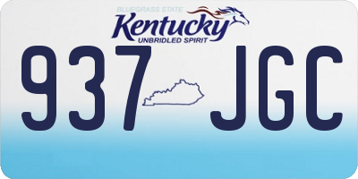 KY license plate 937JGC