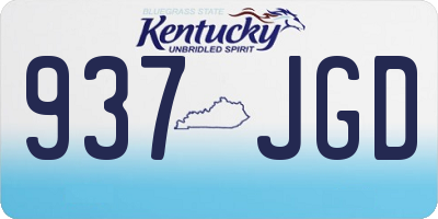 KY license plate 937JGD