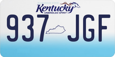 KY license plate 937JGF