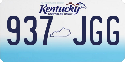 KY license plate 937JGG