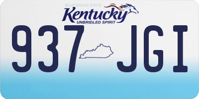 KY license plate 937JGI