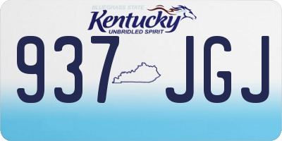 KY license plate 937JGJ