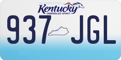 KY license plate 937JGL