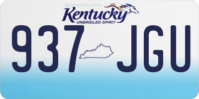 KY license plate 937JGU