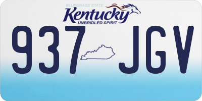 KY license plate 937JGV