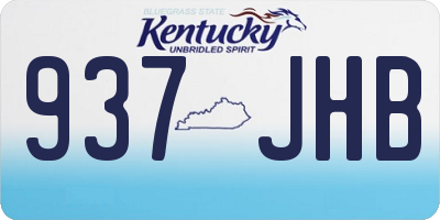 KY license plate 937JHB