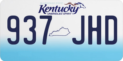 KY license plate 937JHD