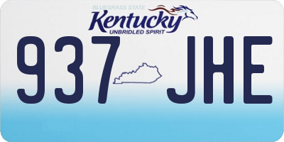 KY license plate 937JHE