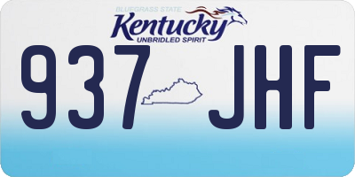 KY license plate 937JHF