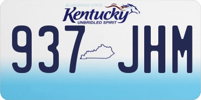 KY license plate 937JHM