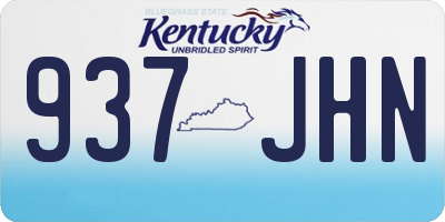 KY license plate 937JHN