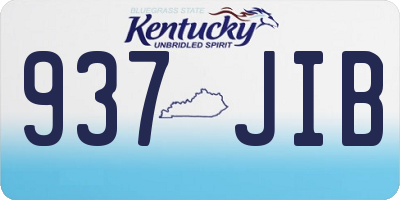 KY license plate 937JIB