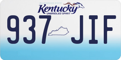 KY license plate 937JIF