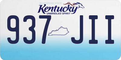 KY license plate 937JII
