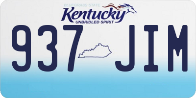 KY license plate 937JIM