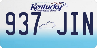 KY license plate 937JIN