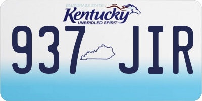 KY license plate 937JIR