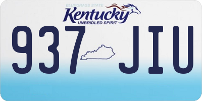 KY license plate 937JIU