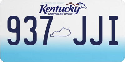 KY license plate 937JJI