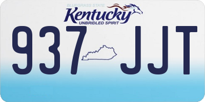 KY license plate 937JJT