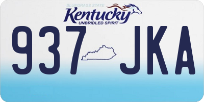 KY license plate 937JKA