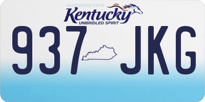 KY license plate 937JKG
