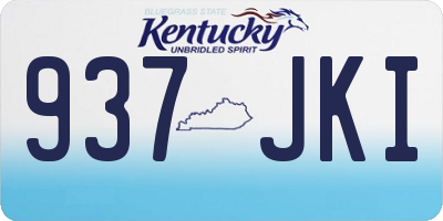 KY license plate 937JKI