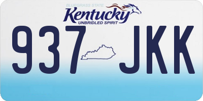 KY license plate 937JKK