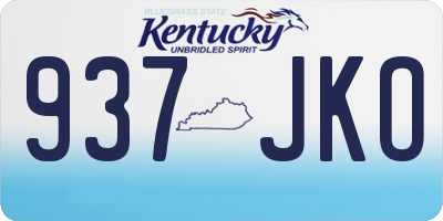 KY license plate 937JKO