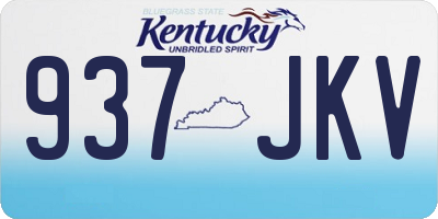 KY license plate 937JKV