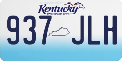 KY license plate 937JLH