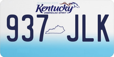 KY license plate 937JLK