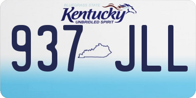 KY license plate 937JLL